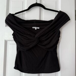 Reformation Black Off-Shoulder Blouse